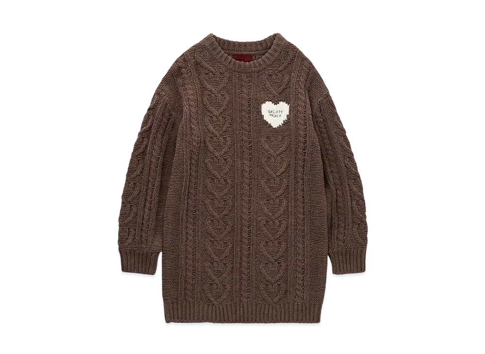 GELATO PIQUE Valentine Heart Aran One Piece "Brown"