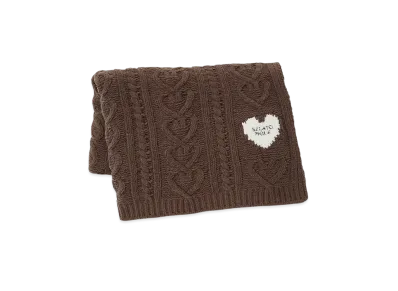 GELATO PIQUE Valentine Heart Aran Blanket "Brown"