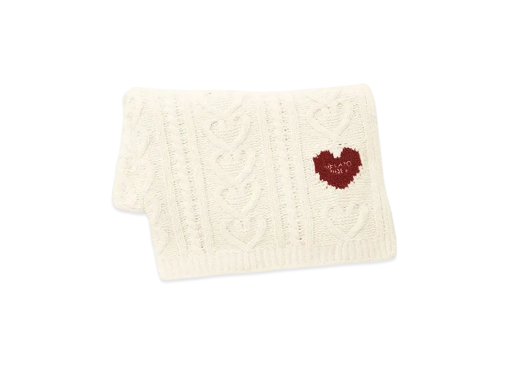 GELATO PIQUE Valentine Heart Aran Blanket "Cream"
