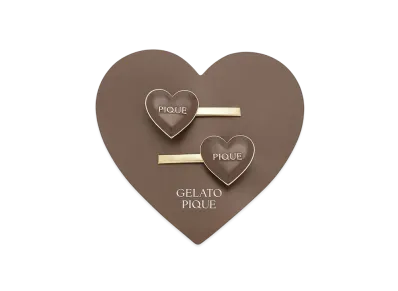 GELATO PIQUE Valentine Heart Hair Pin Set "Brown"