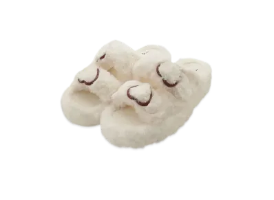 GELATO PIQUE Valentine Heart Buckle Eco Fur Room Shoes "Cream"