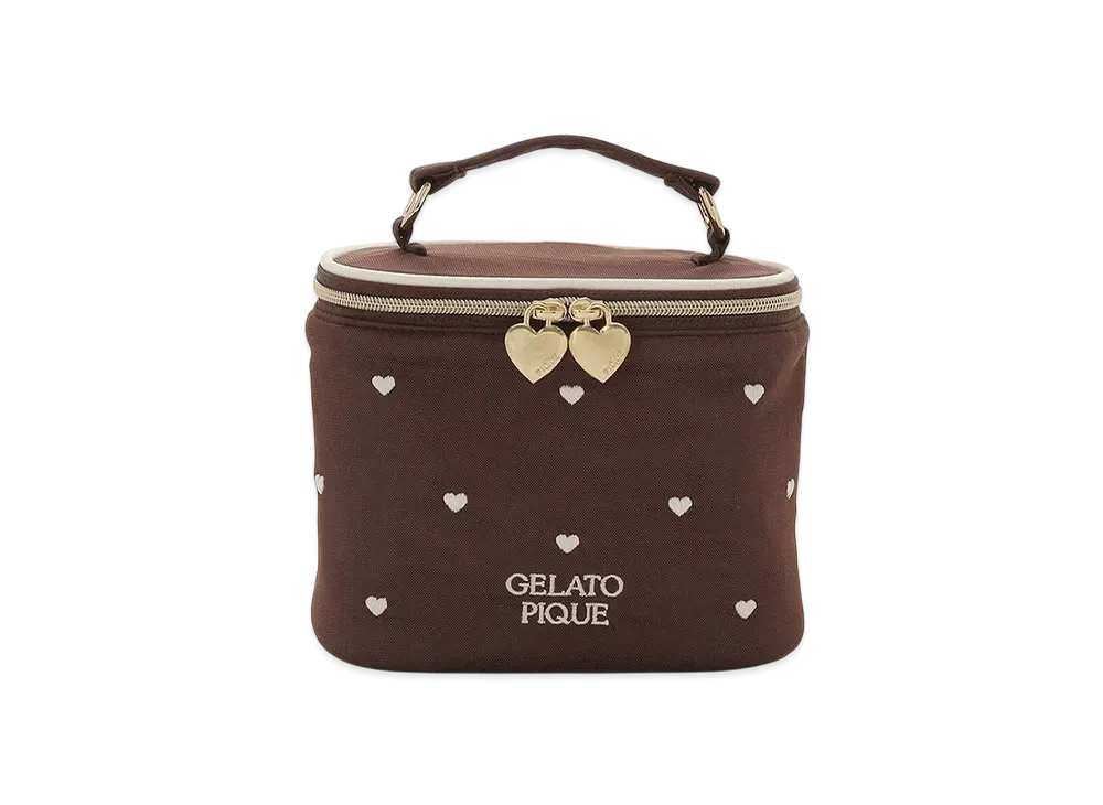 GELATO PIQUE Valentine Heart Tulle Vanity Pouch "Brown"