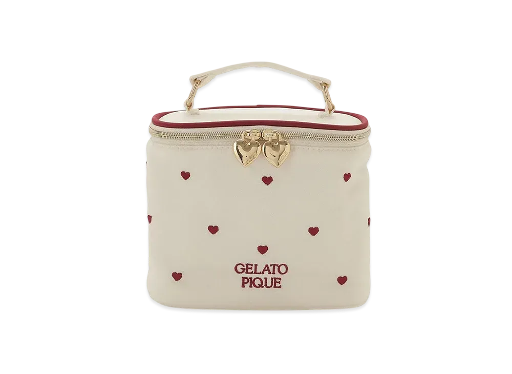 GELATO PIQUE Valentine Heart Tulle Vanity Pouch "Cream"