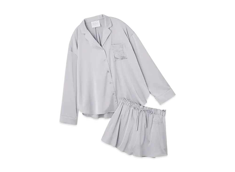 GELATO PIQUE x LE SSERAFIM Satin Shirt & Shorts Set 
