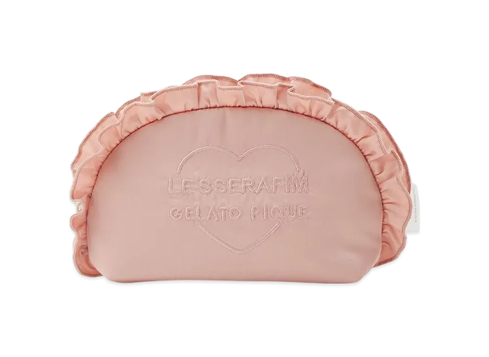 GELATO PIQUE x LE SSERAFIM Satin Frill Pouch "Red"
