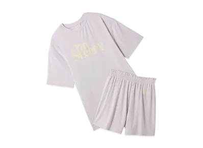 GELATO PIQUE Colorful Rayon Logo Big T-Shirt & Shorts Set "Lavender"