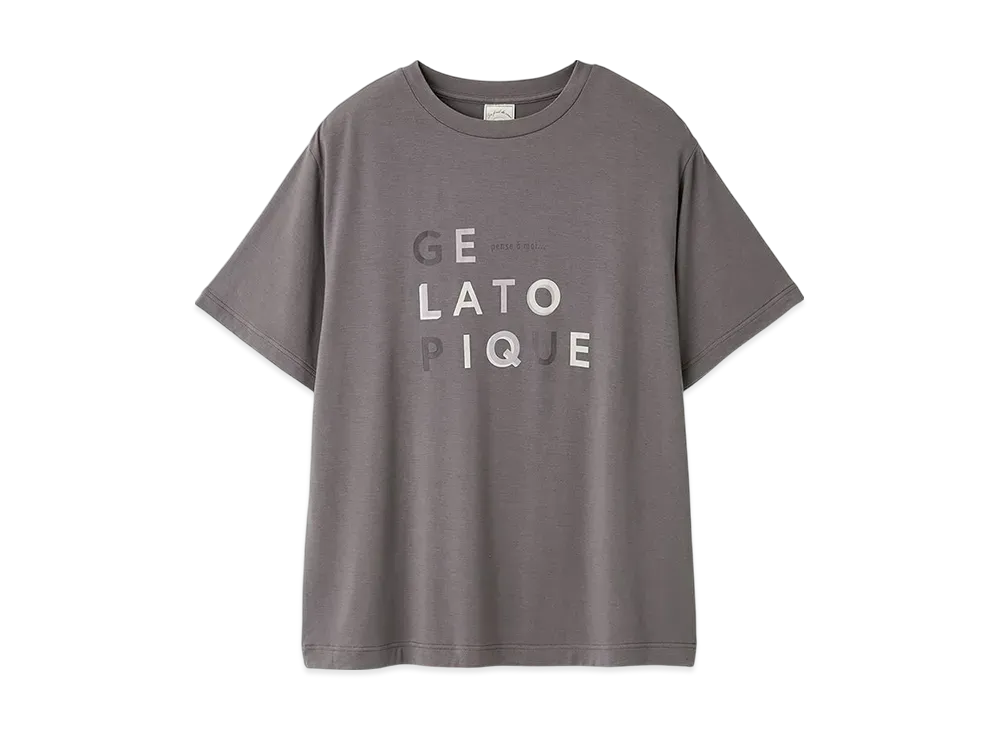 GELATO PIQUE Rayon Logo One Point T-Shirt "Dark Gray"