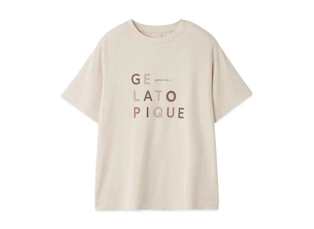 GELATO PIQUE Rayon Logo One Point T-Shirt "Ivory"