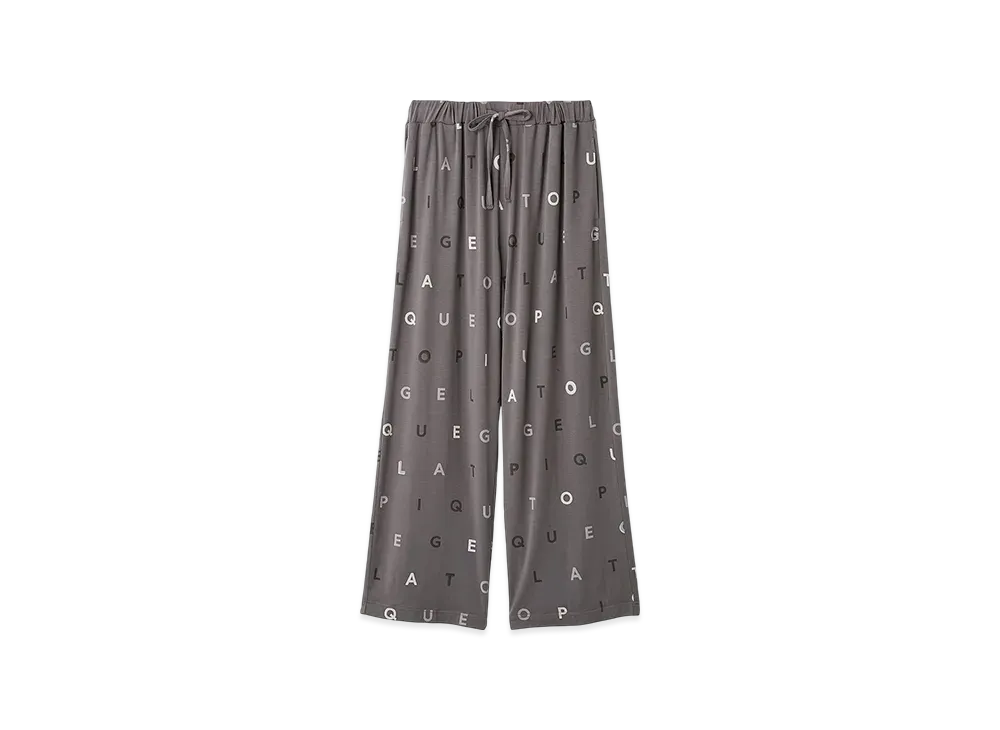 GELATO PIQUE Rayon Logo Pattern Long Pants "Dark Gray"