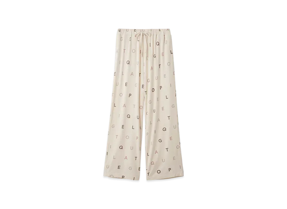 GELATO PIQUE Rayon Logo Pattern Long Pants "Ivory"