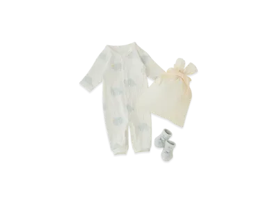 GELATO PIQUE Wrapped Baby Dinosaur Pattern 2Way Oar & Socks Set "Off White"