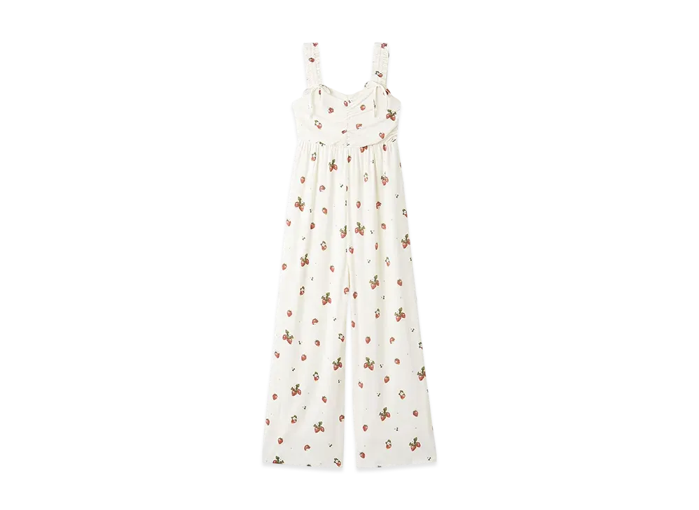 GELATO PIQUE Junior Strawberry Pattern Romper "Off White"