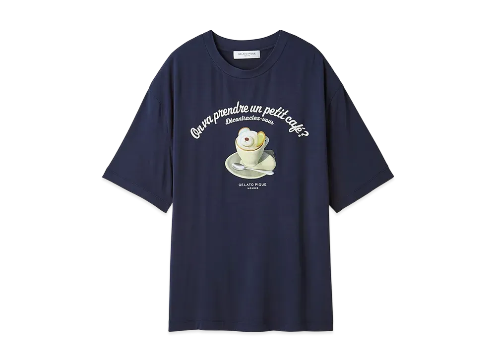 GELATO PIQUE Homme Rayon Cappuccino Bear One Point T-Shirt "Navy"