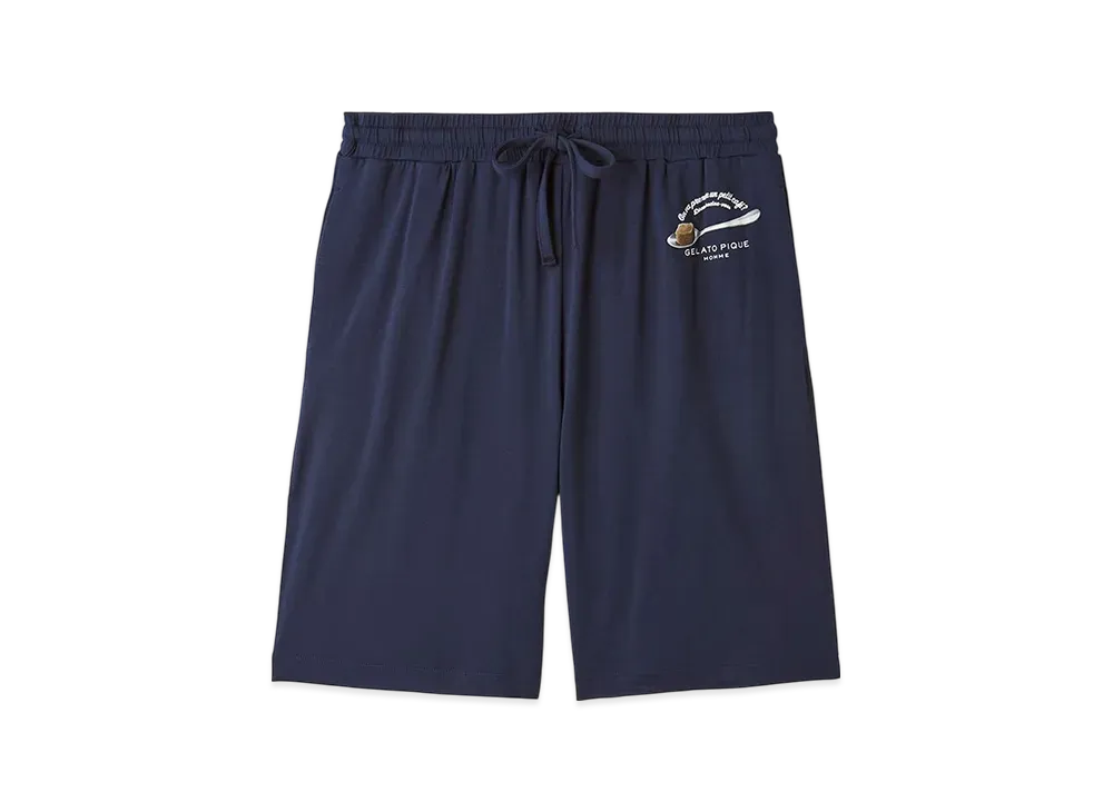 GELATO PIQUE Homme Rayon Cappuccino Bear One Point Shorts "Navy"