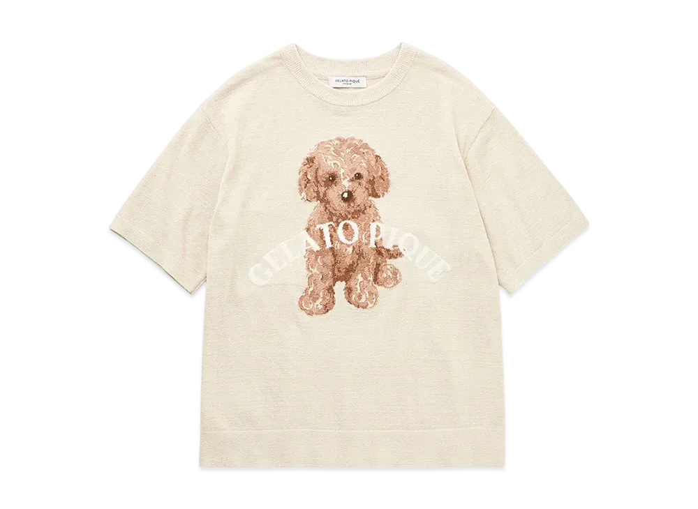 GELATO PIQUE Homme Toy Poodle Jacquard Pullover "Beige"