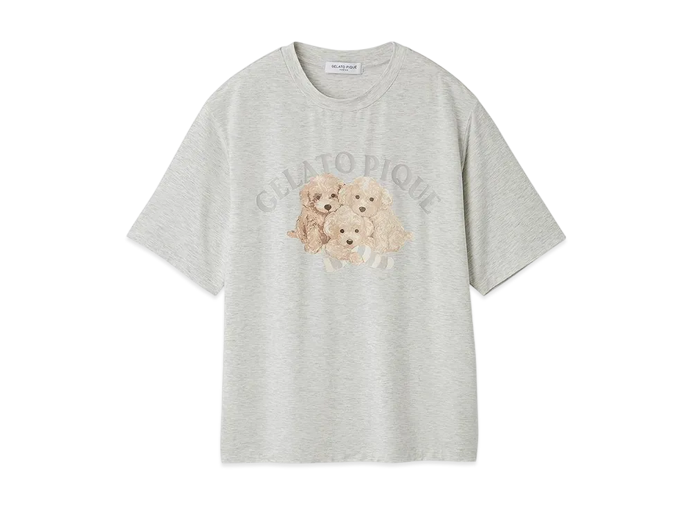 GELATO PIQUE Homme Toy Poodle One Point T-Shirt "Gray"