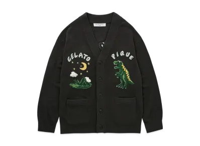 GELATO PIQUE Homme Air Moco Dyna Soja Guard Cardigan "Dark Gray"