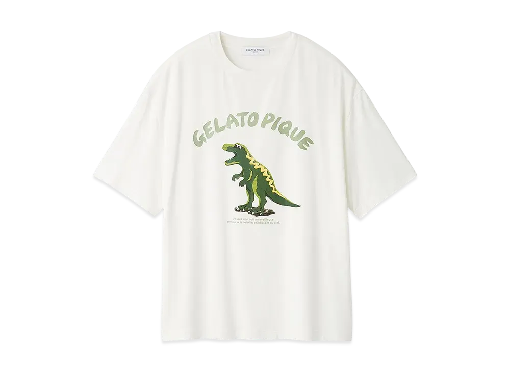 GELATO PIQUE Homme One Point Dinosaur T-Shirt "Dark Gray"