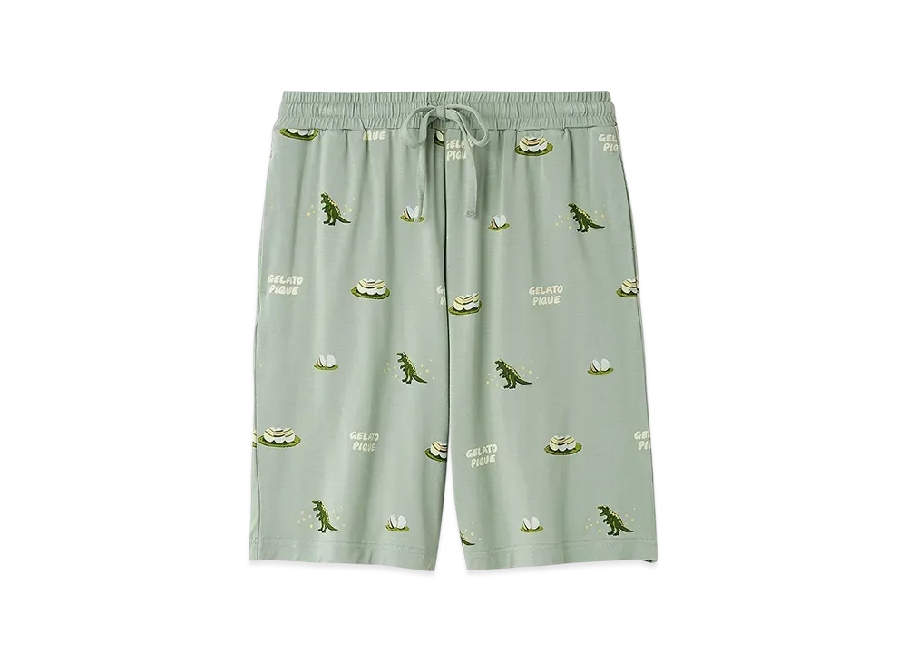 GELATO PIQUE Homme Dinosaur & Egg All-Over Pattern Shorts "Green"