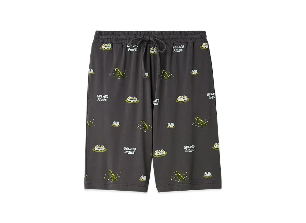 GELATO PIQUE Homme Dinosaur & Egg All-Over Pattern Shorts "Charcoal Gray"