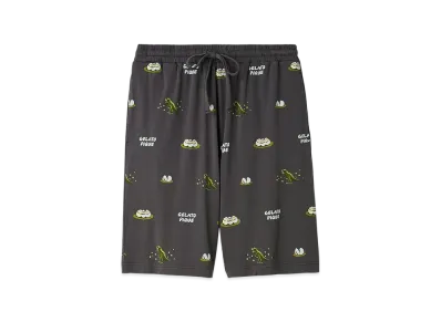 GELATO PIQUE Homme Dinosaur & Egg All-Over Pattern Shorts "Charcoal Gray"