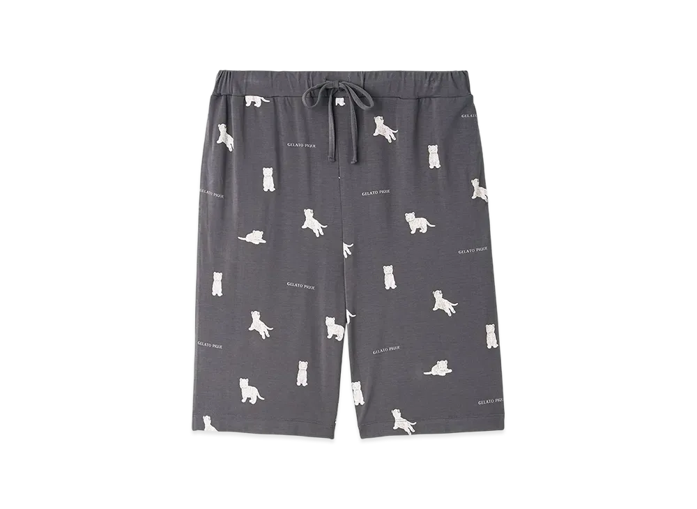 GELATO PIQUE Homme White Tiger Pattern Shorts "Navy"