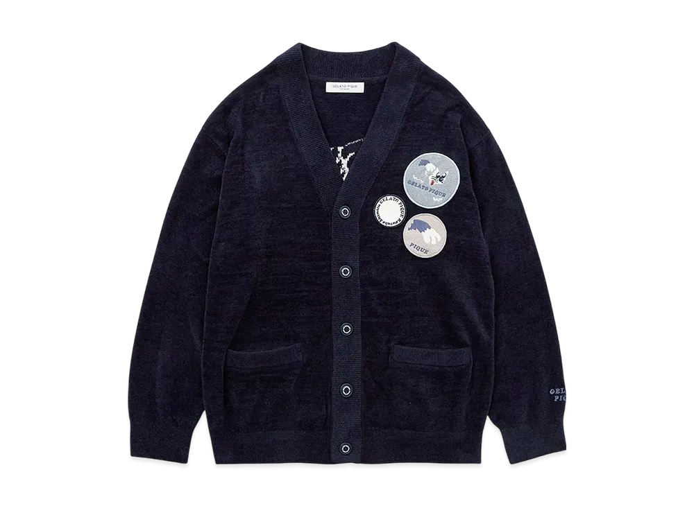GELATO PIQUE Homme x KOUSUKE SHIMIZU Air Moco Jacquard Cardigan "Navy"