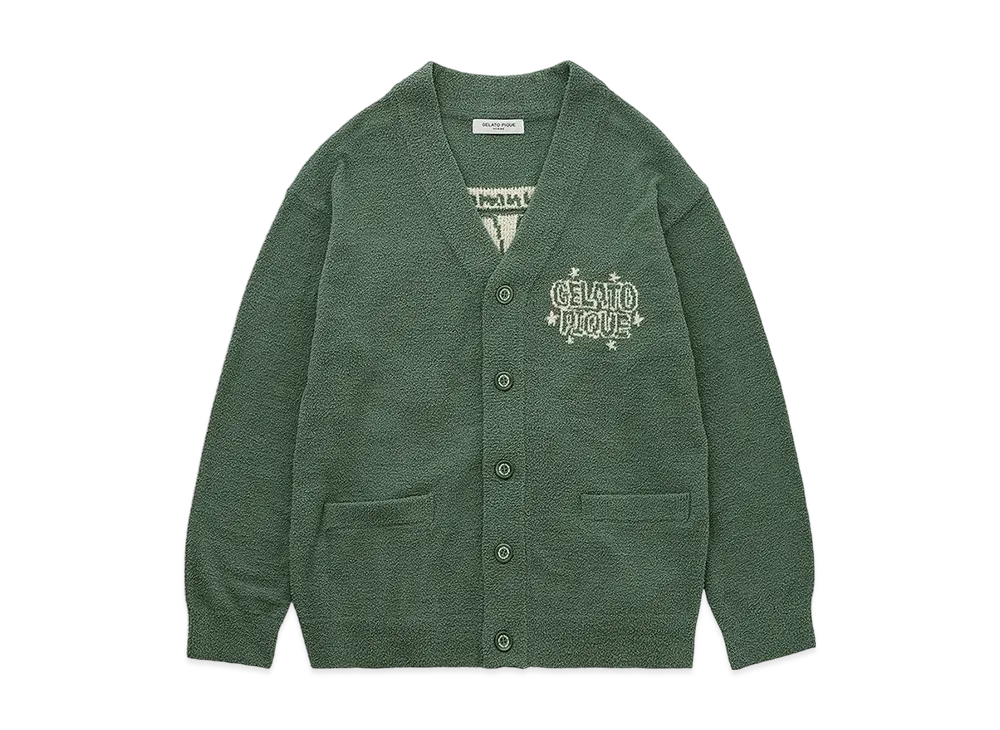 GELATO PIQUE Homme Air Moco Pique Logo Jacquard Cardigan "Green"