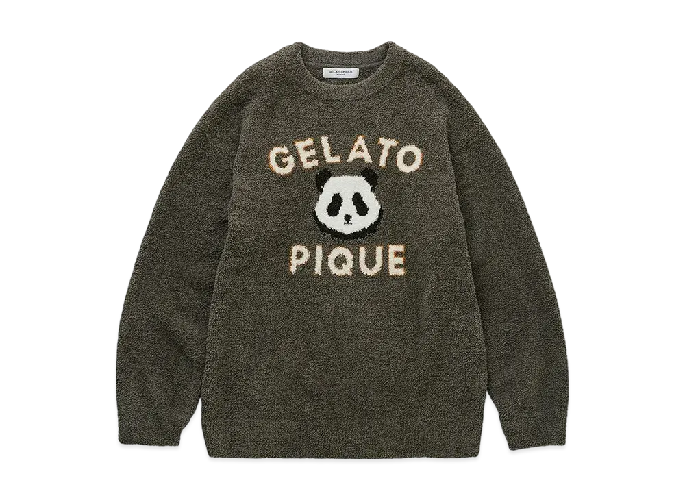 GELATO PIQUE Homme Powder Panda Jacquard Pullover "Gray"