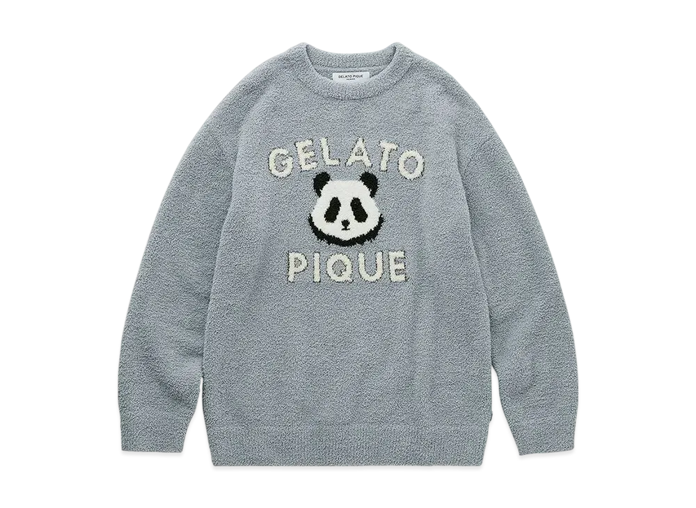 GELATO PIQUE Homme Powder Panda Jacquard Pullover "Blue"