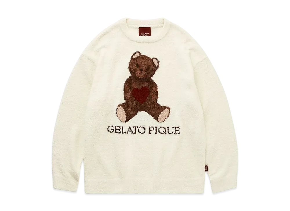 GELATO PIQUE Homme Baby Moco Heart Bear Jacquard Pullover "Cream"
