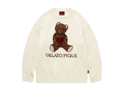 GELATO PIQUE Homme Baby Moco Heart Bear Jacquard Pullover "Cream"