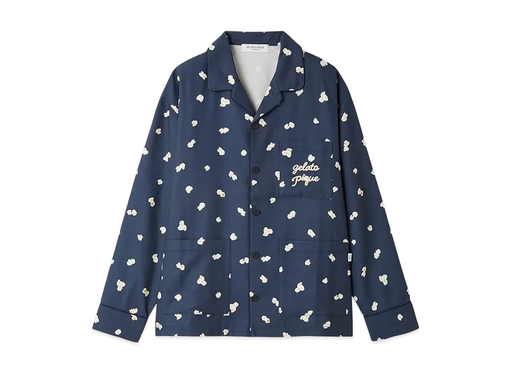 GELATO PIQUE Homme Popcorn Pattern Shirt "Navy"