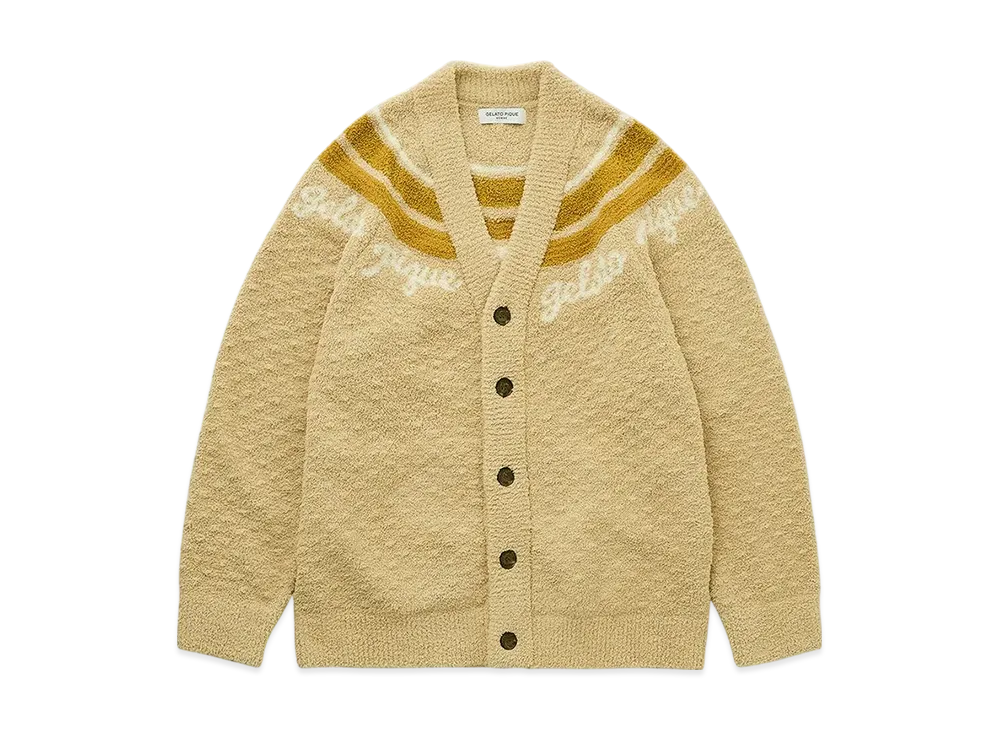 GELATO PIQUE Homme Powder Line Logo Jacquard Cardigan "Yellow"