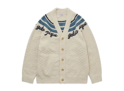GELATO PIQUE Homme Powder Line Logo Jacquard Cardigan "Ivory"