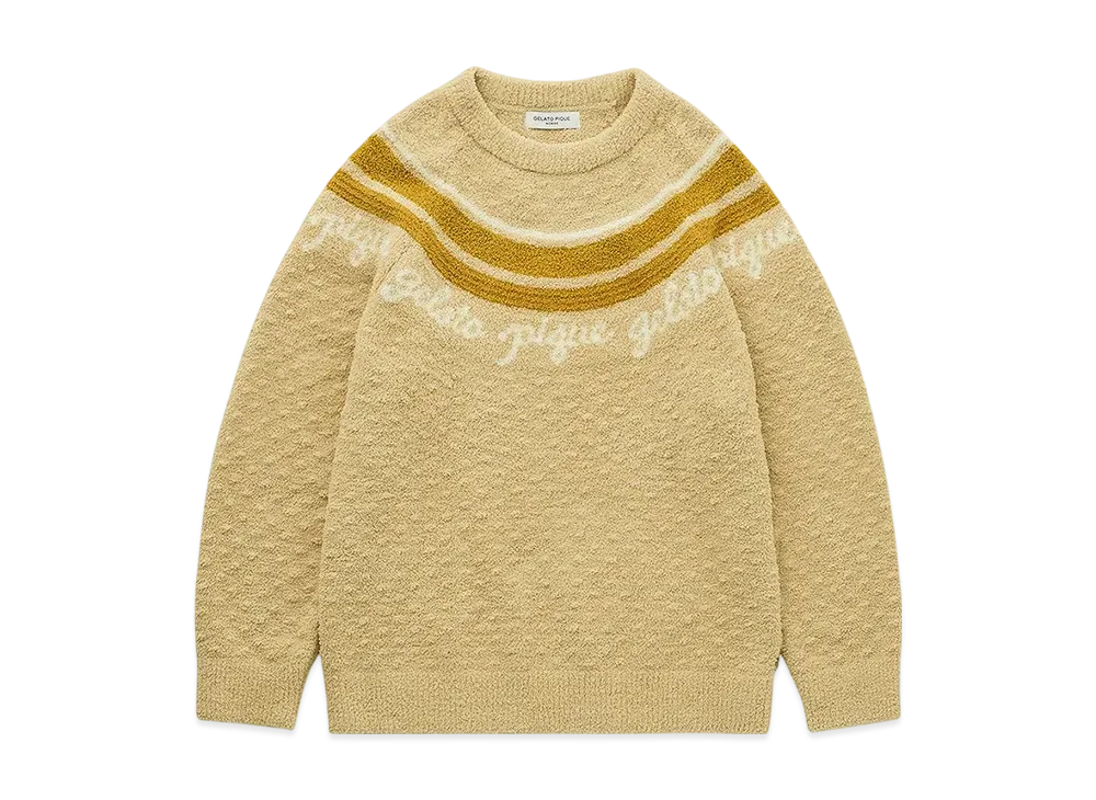 GELATO PIQUE Homme Powder Line Logo Jacquard Pullover "Yellow"