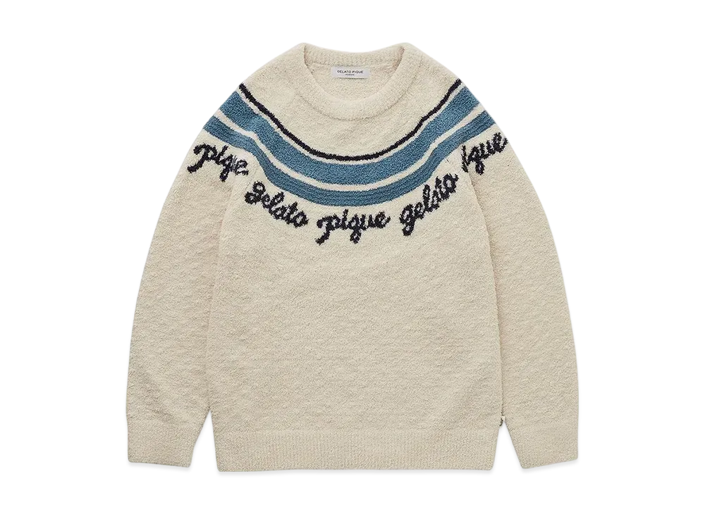 GELATO PIQUE Homme Powder Line Logo Jacquard Pullover "Ivory"