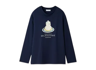 GELATO PIQUE Homme Inlay Bear Cake Ron Long T-Shirt "Navy"