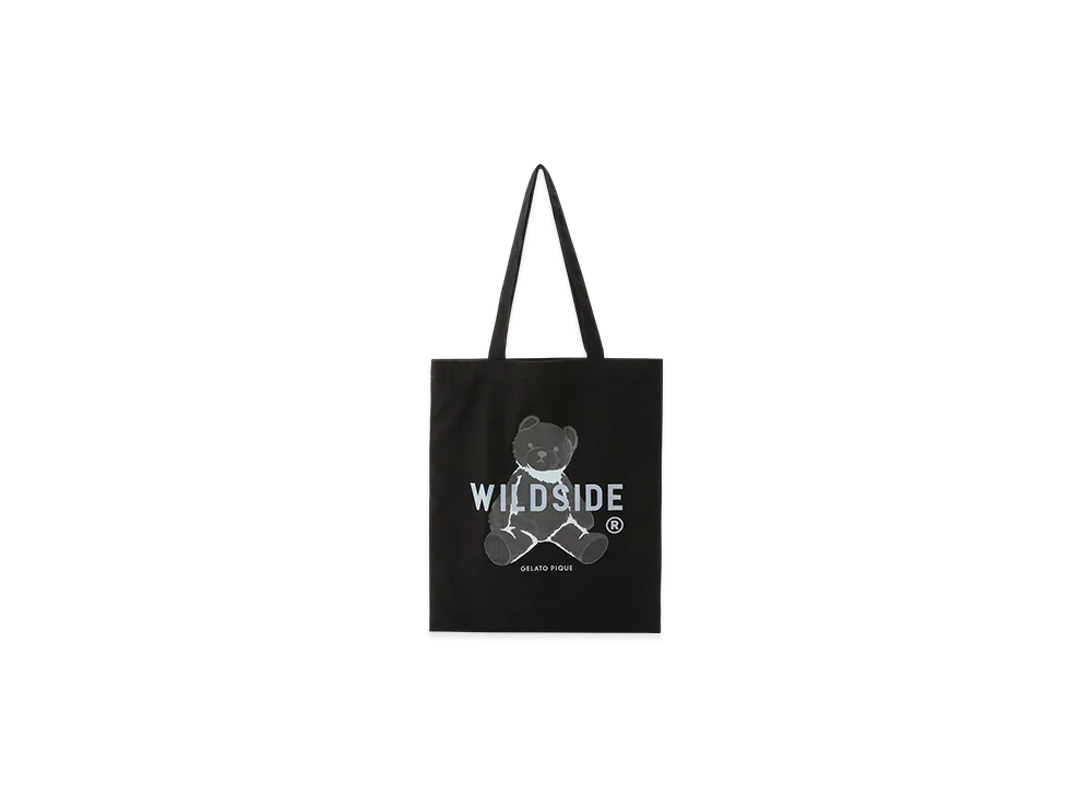 GELATO PIQUE Homme x WILDSIDE Bear Motif Tote Bag "Black"