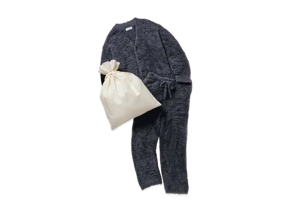 GELATO PIQUE Homme Wrapped Basic Gelato Cardigan & Long Pants Set "Charcoal Gray"