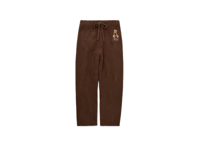 GELATO PIQUE x Homme Baby Moco Bear Embroidery Ribbed Long Pants "Brown"