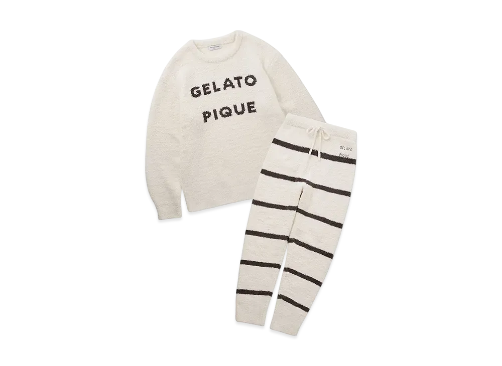 GELATO PIQUE x Homme Powder Logo Jacquard Pullover & Long Pants Set "Off White"