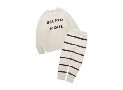 GELATO PIQUE x Homme Powder Logo Jacquard Pullover & Long Pants Set "Off White"