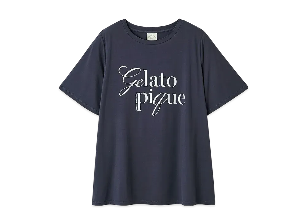 GELATO PIQUE Cool Feeling To The Touch Rayon Logo T-Shirt "Navy"