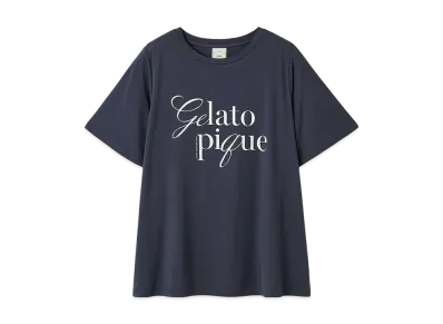GELATO PIQUE Cool Feeling To The Touch Rayon Logo T-Shirt "Navy"