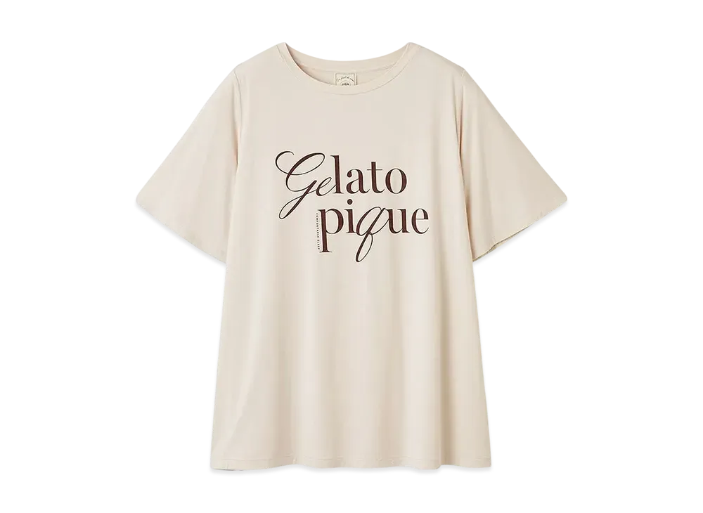 GELATO PIQUE Cool Feeling To The Touch Rayon Logo T-Shirt "Beige"