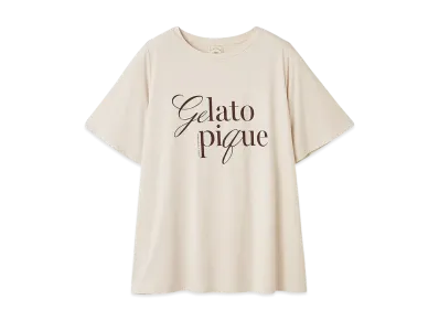 GELATO PIQUE Cool Feeling To The Touch Rayon Logo T-Shirt "Beige"