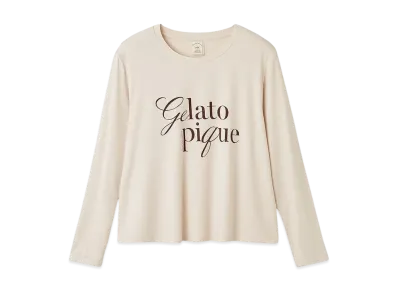GELATO PIQUE Cool Feeling To The Touch Rayon Logo T-Shirt "Beige"