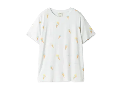 GELATO PIQUE Cool Sensation To The Touch Playful Ice Pattern T-Shirt "Blue"