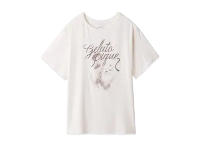 GELATO PIQUE Cat Pattern One Point T-Shirt "Ivory"